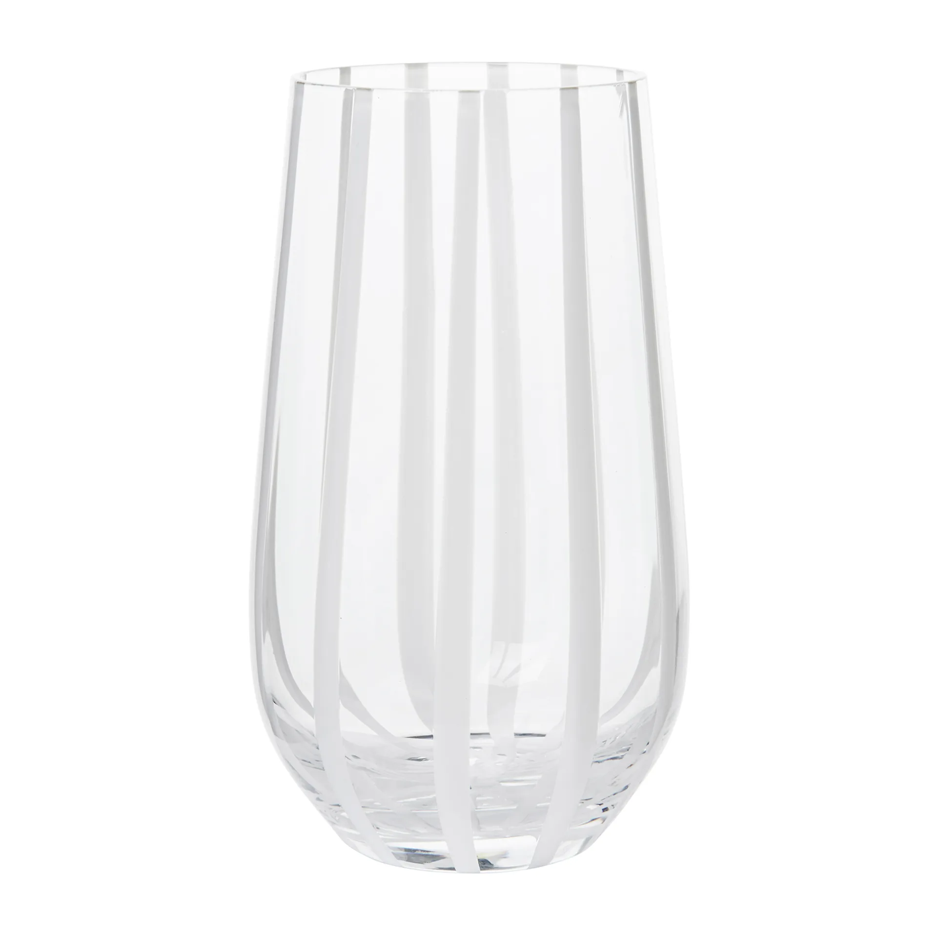 Vaso Stripe 55 cl, Clear-white stripes Broste Copenhagen