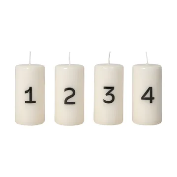 Vela de Adviento Broste - White-Black, 4 piezas - Broste Copenhagen