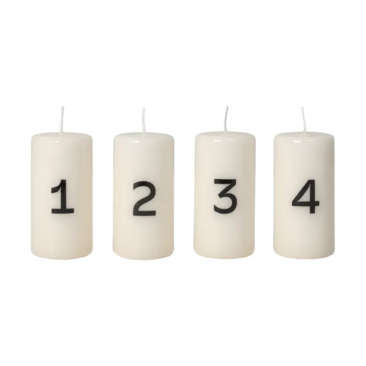 Vela de Adviento Broste - White-Black, 4 piezas - Broste Copenhagen