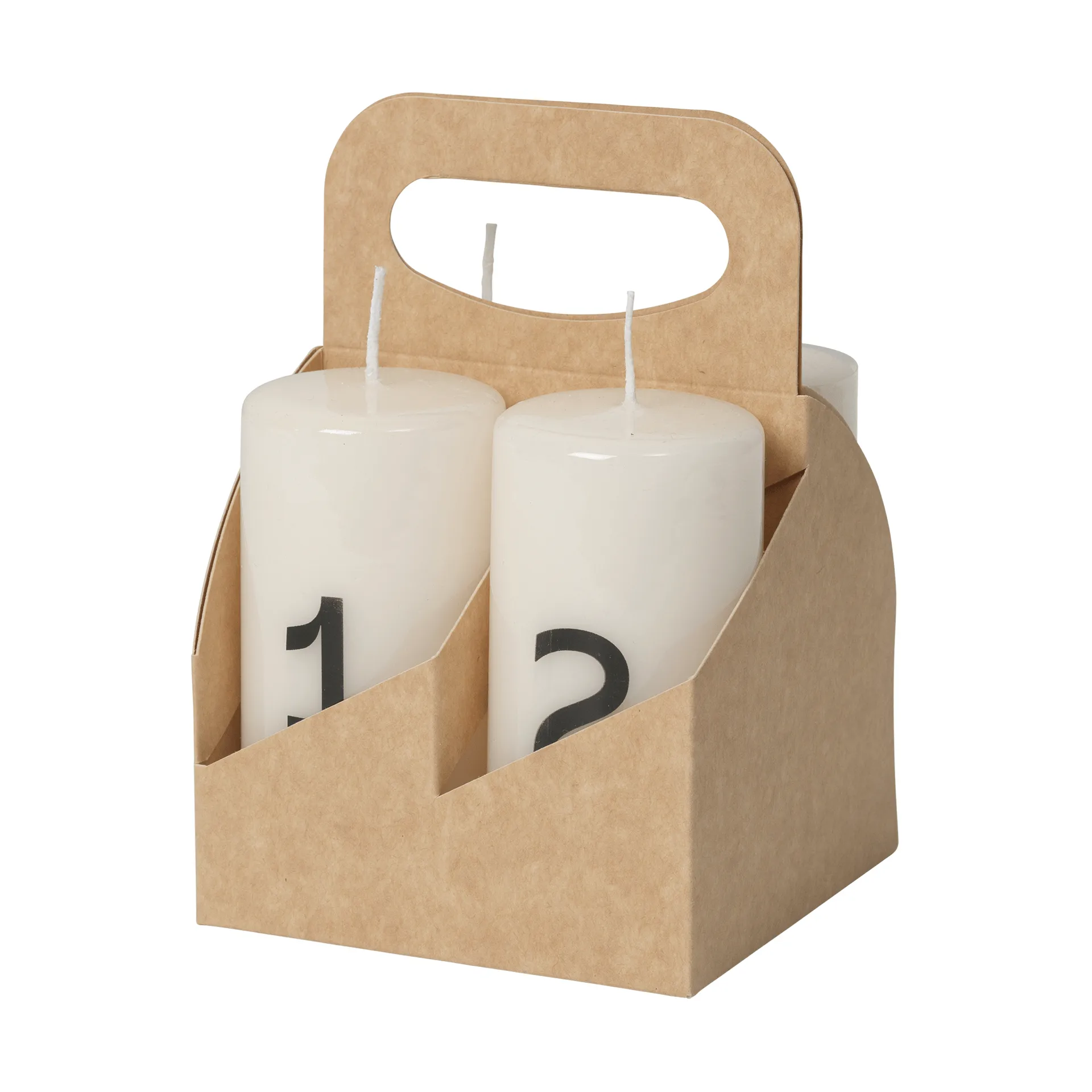 Vela de Adviento Broste, White-Black, 4 piezas Broste Copenhagen