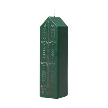 Vela de adviento Casa - Dark Green-Gold - Broste Copenhagen