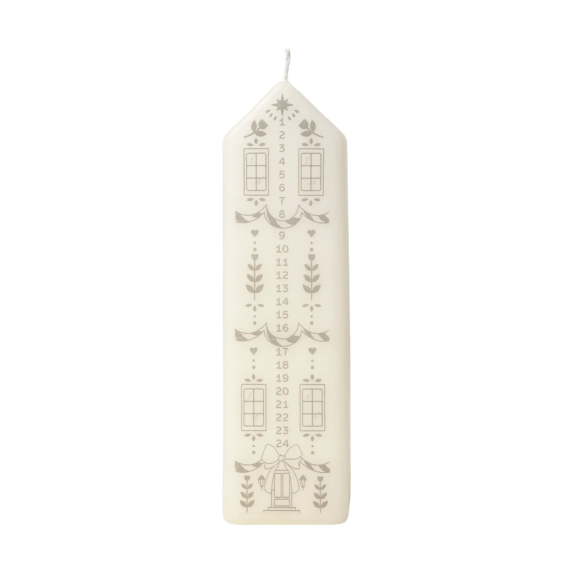 Vela de adviento Casa, White-Silver Broste Copenhagen