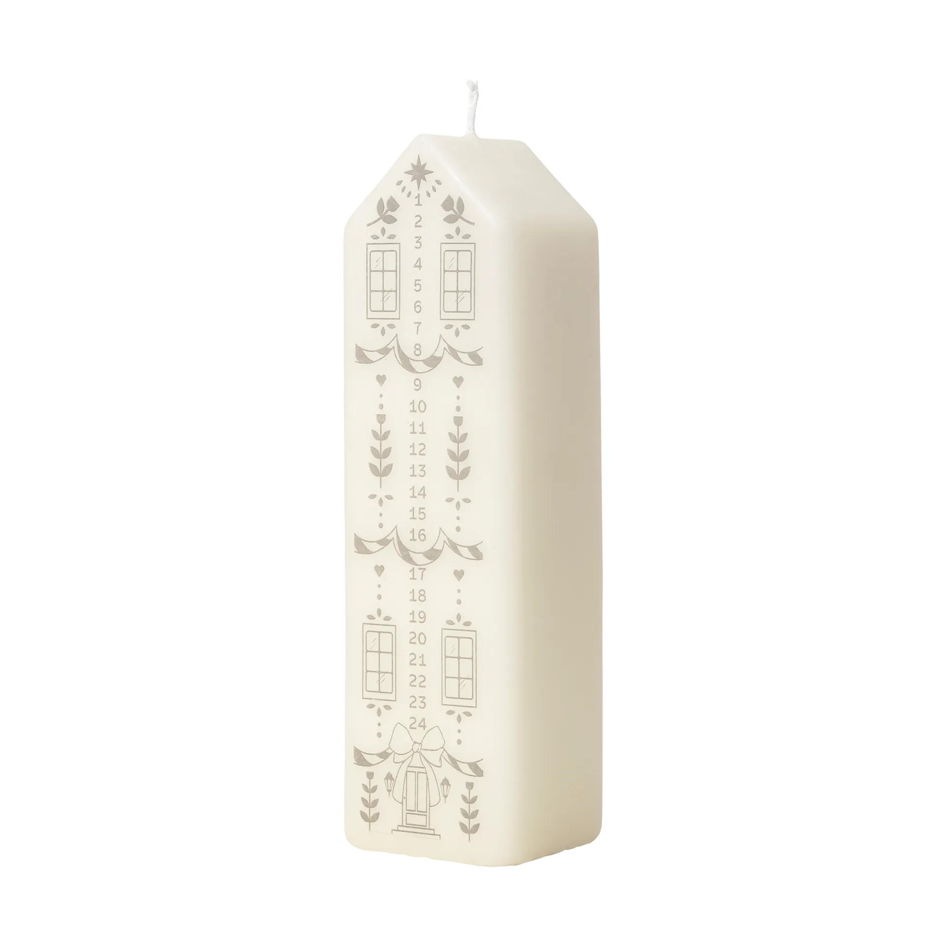 Vela de adviento Casa, White-Silver Broste Copenhagen