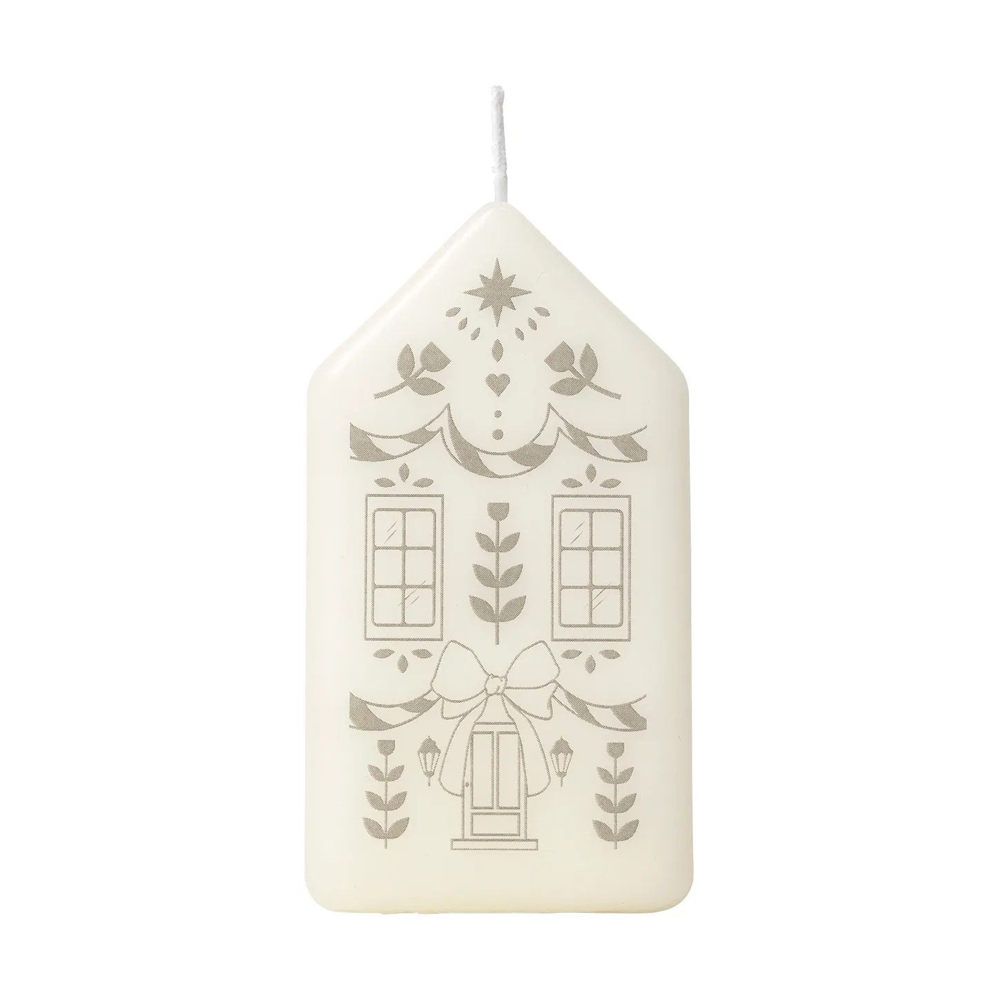 Vela de bloque Casa, White-Silver Broste Copenhagen