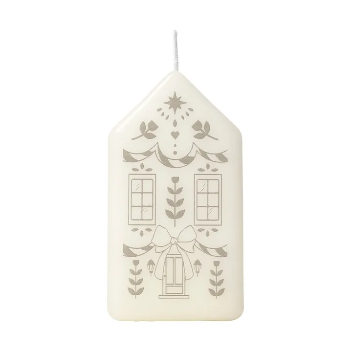 Vela de bloque Casa - White-Silver - Broste Copenhagen
