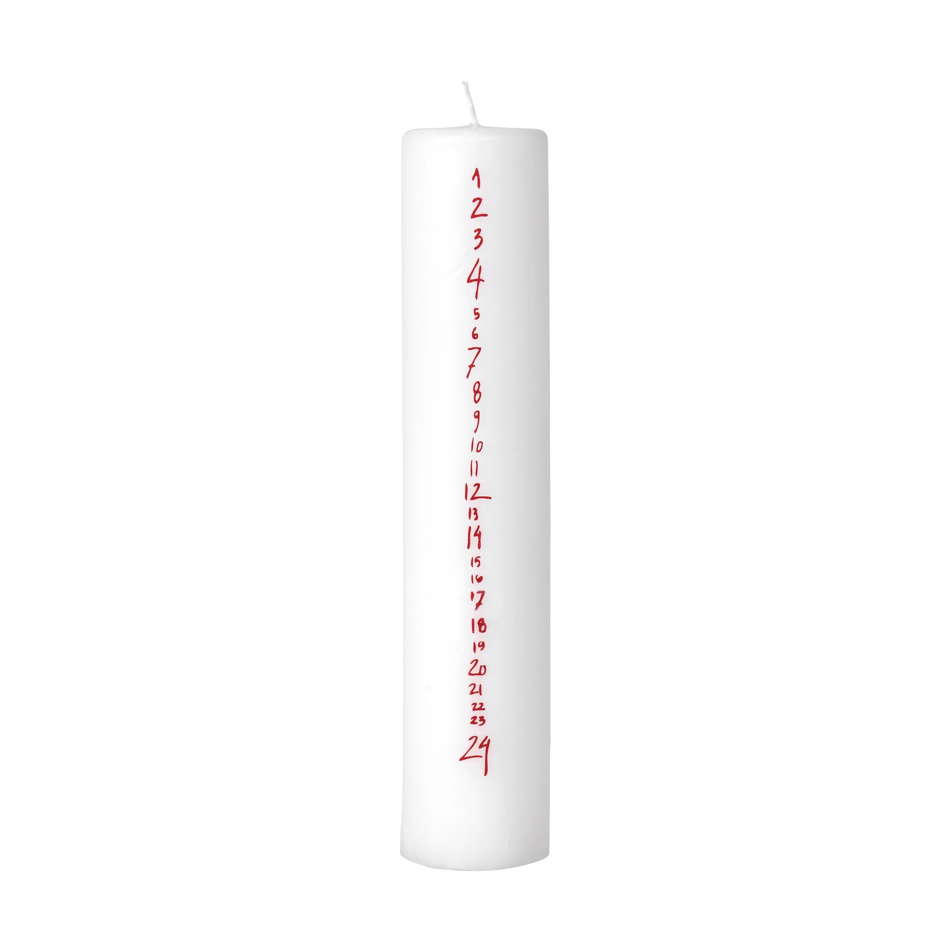 Vela de calendario Handwritten, Blanco-Rojo Broste Copenhagen