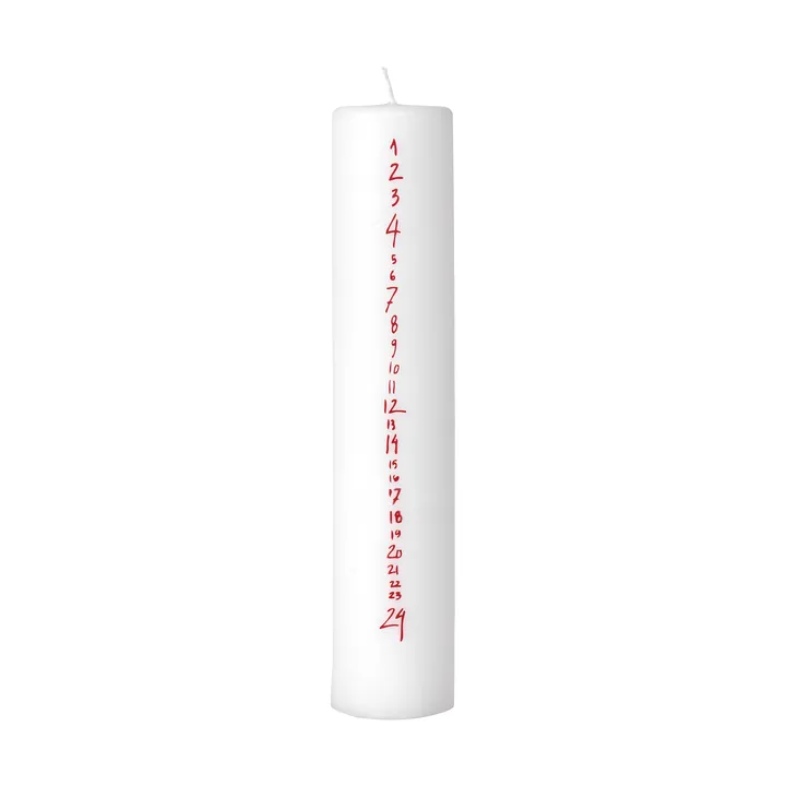 Vela de calendario Handwritten - Blanco-Rojo - Broste Copenhagen