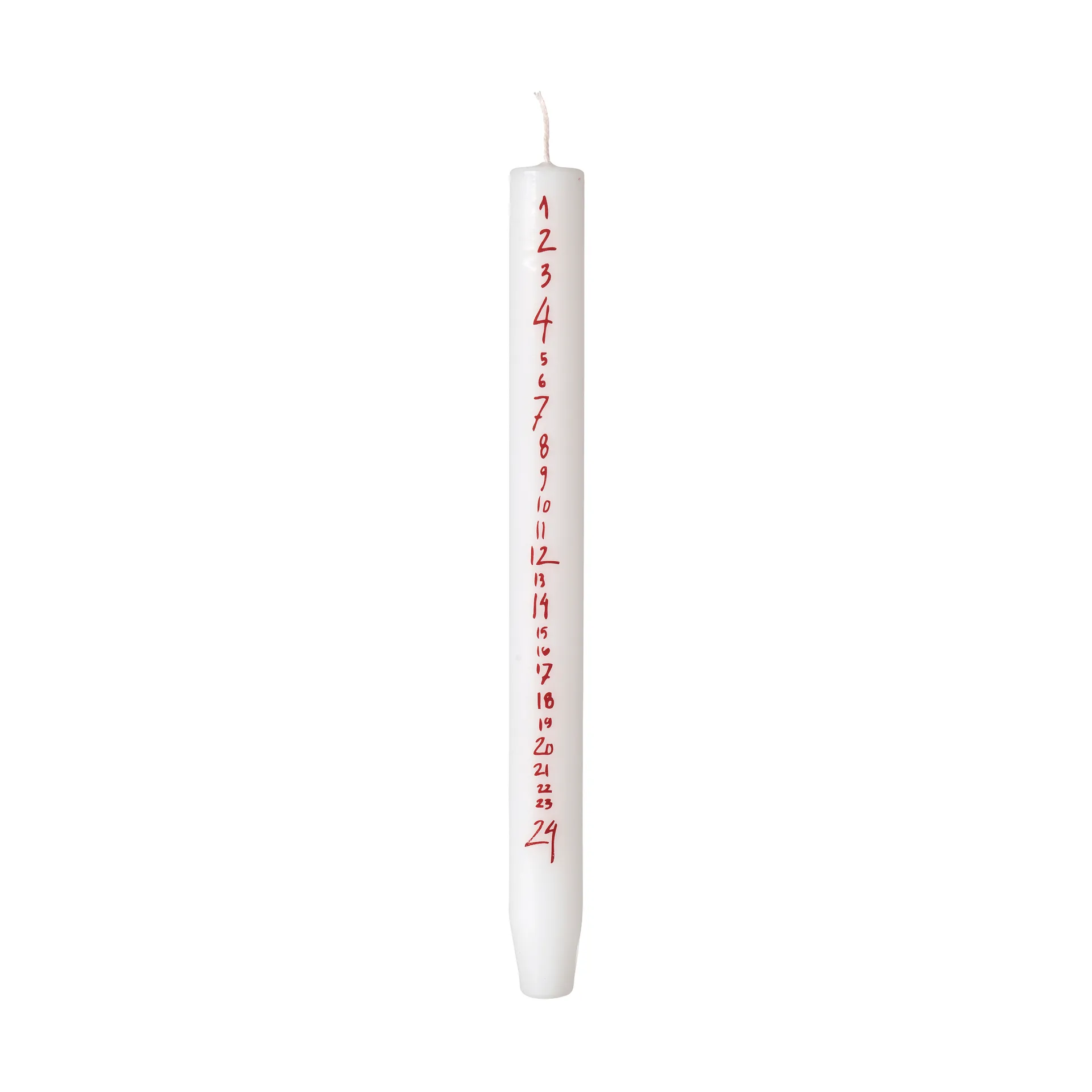 Vela de calendario Handwritten, Pure White-Red Broste Copenhagen