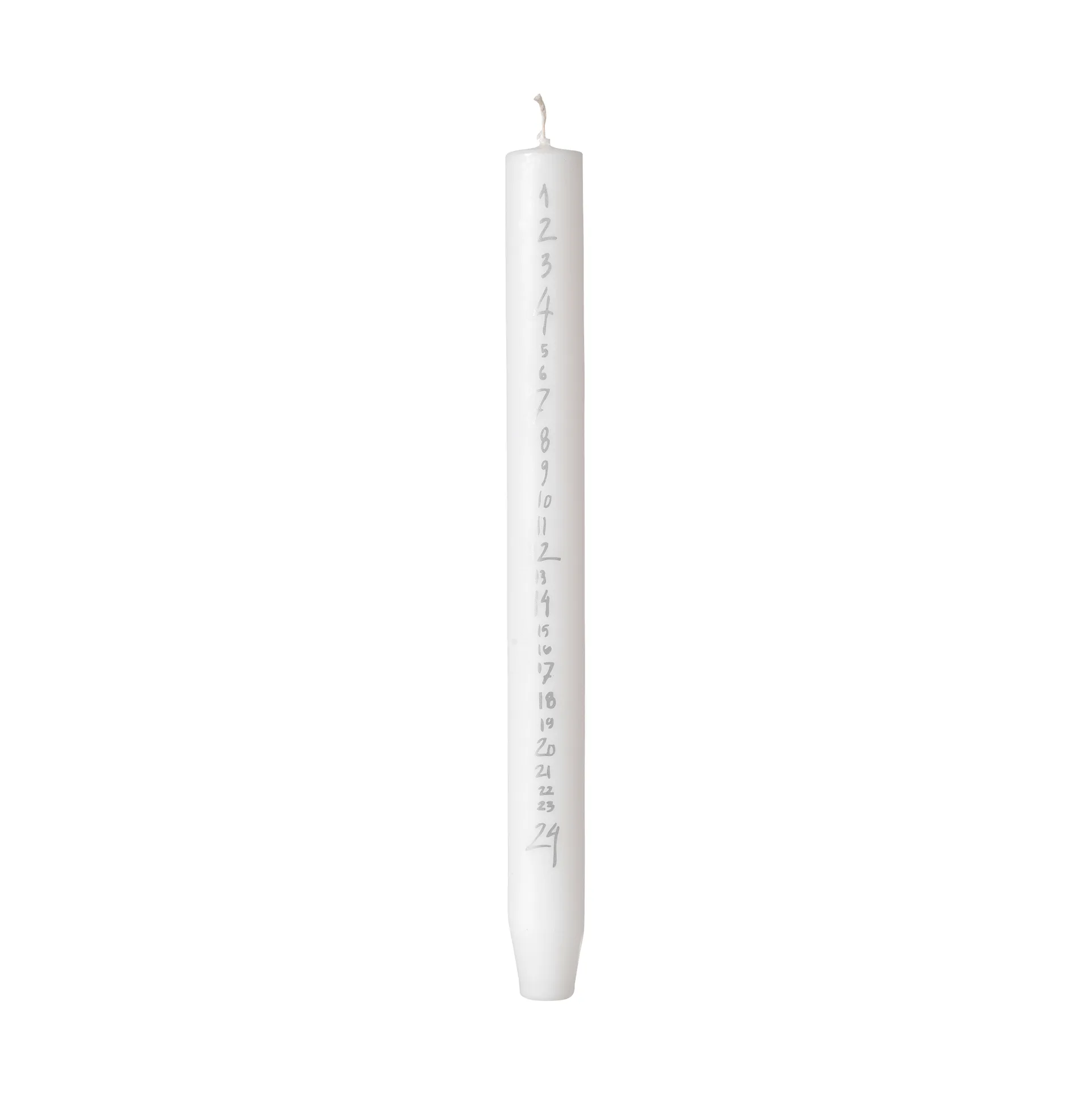 Vela de calendario Handwritten, Pure White-Silver Broste Copenhagen