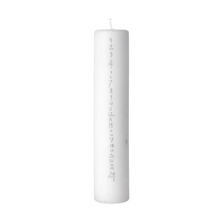 Vela de calendario Handwritten - White-Silver - Broste Copenhagen