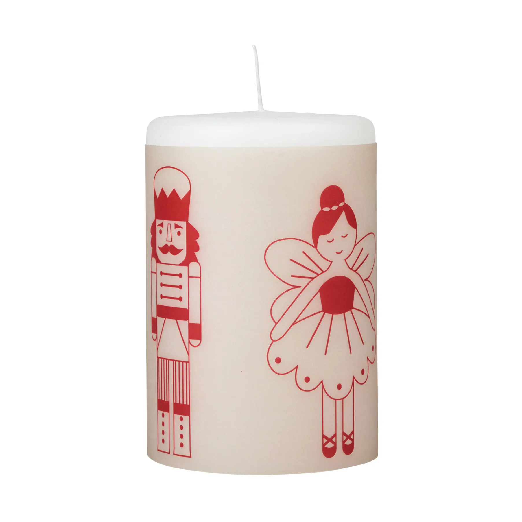 Vela Fairy Tale 12 cm, Blanco-rojo Broste Copenhagen