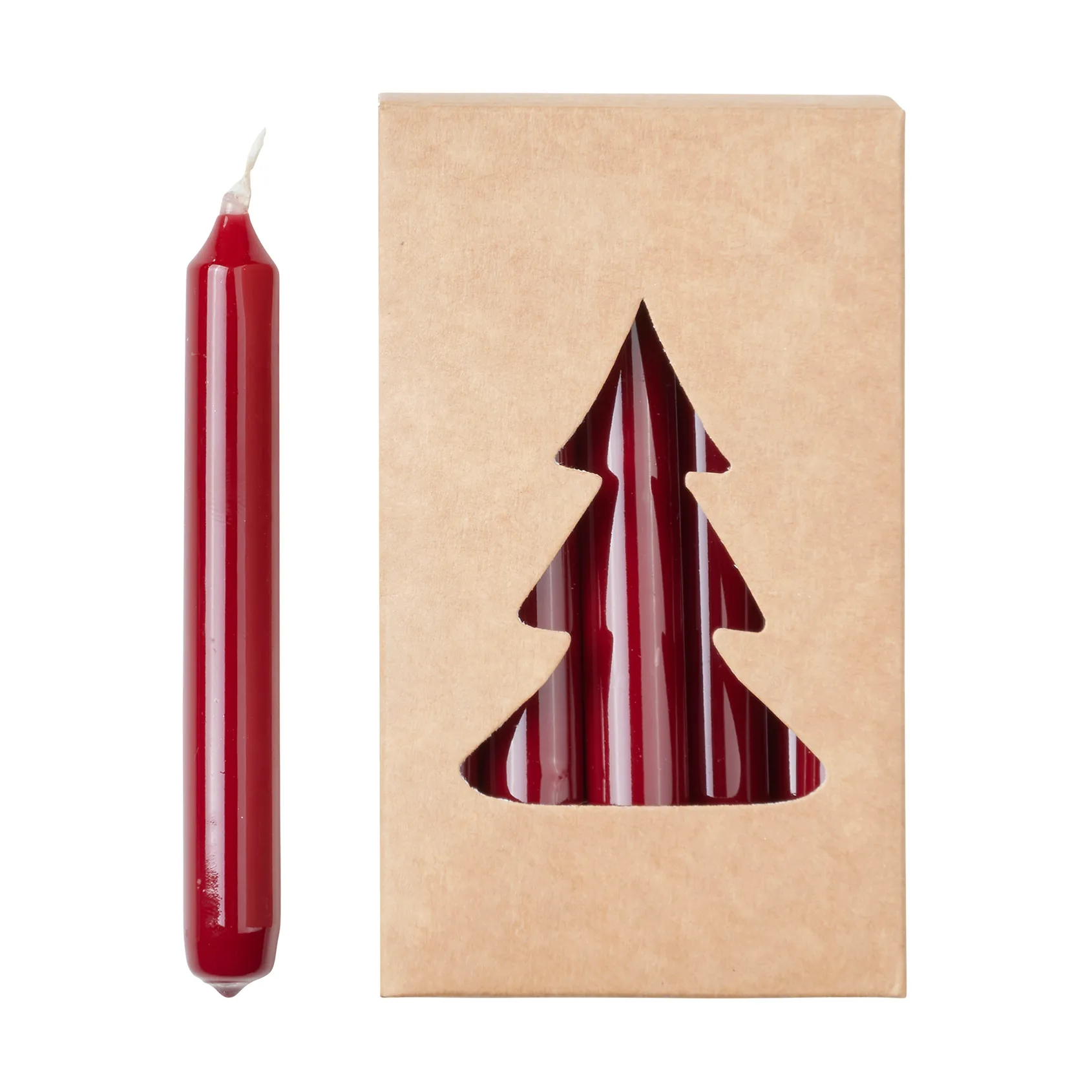 Vela para árbol de Navidad Broste glossy Ø1,2x10,2 cm 20 unidades, Burgundy Broste Copenhagen