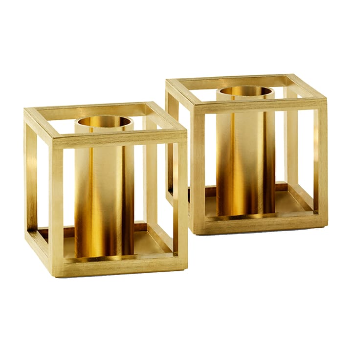 2 Candelabros Kubus Micro - Latón - By Lassen