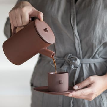 Taza de café y platillo Clay - marrón - By On