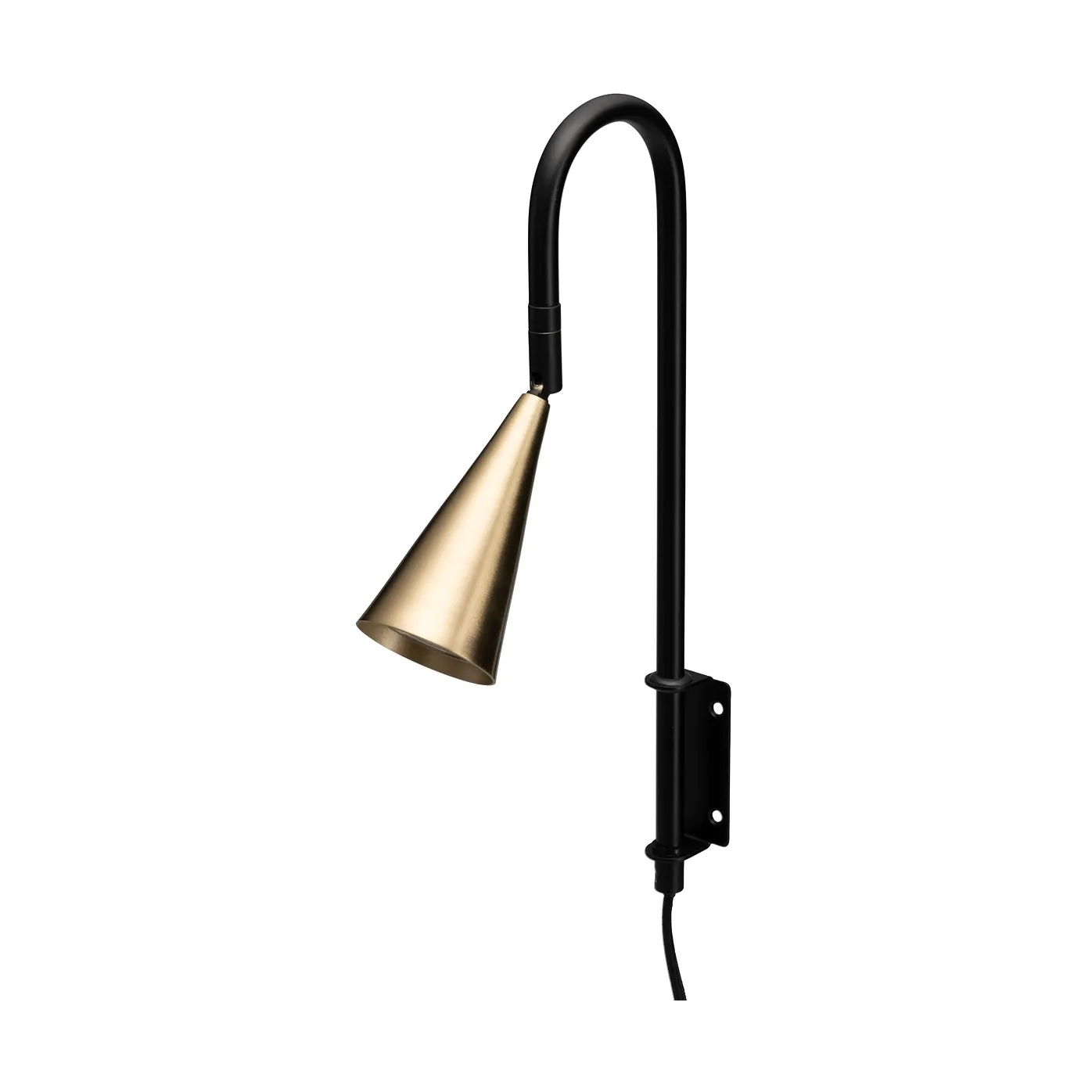 Aplique de pared Spline, Negro-latón, 36 cm By Rydéns