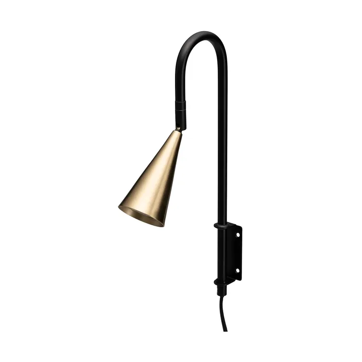 Aplique de pared Spline - Negro-latón, 36 cm - By Rydéns