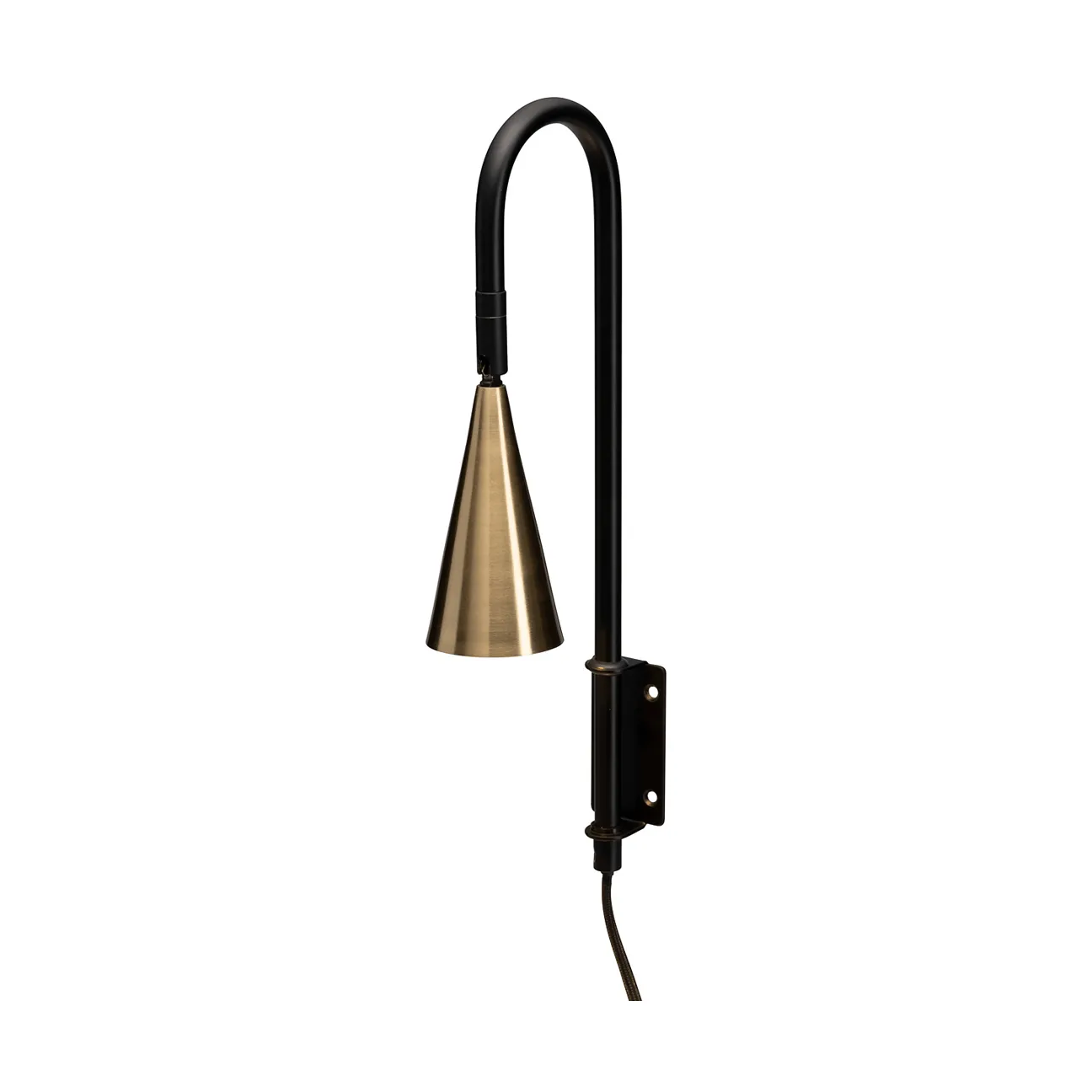 Aplique de pared Spline, Negro-latón, 36 cm By Rydéns