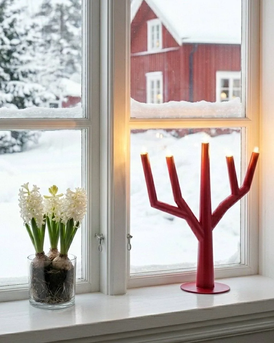 Candelabro de Adviento Winter Ruby, Rojo óxido By Rydéns