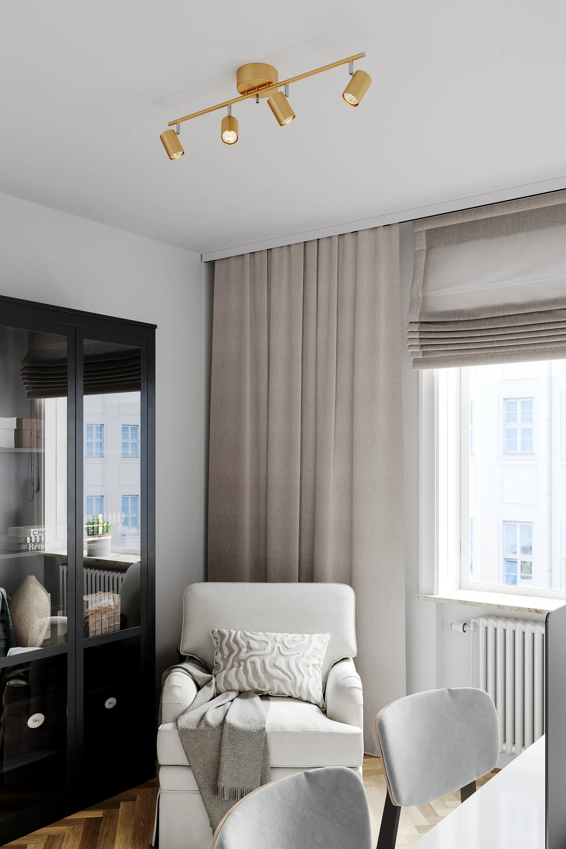 Foco de techo con 4 focos Correct, Dorado By Rydéns