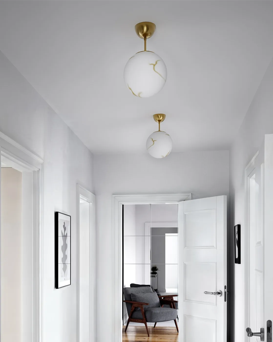 Lámpara colgante Bellagio Ø25 cm, Latón-blanco By Rydéns