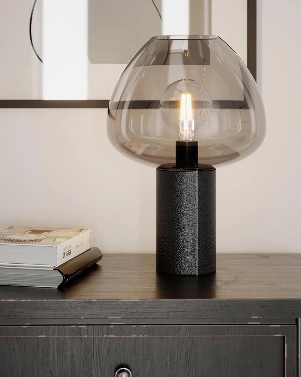 Lámpara de mesa Cozy 41,5 cm, Negro-gris By Rydéns