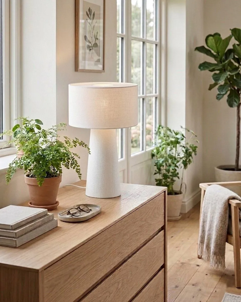 Lámpara de mesa Linum, Blanco, 50 cm By Rydéns