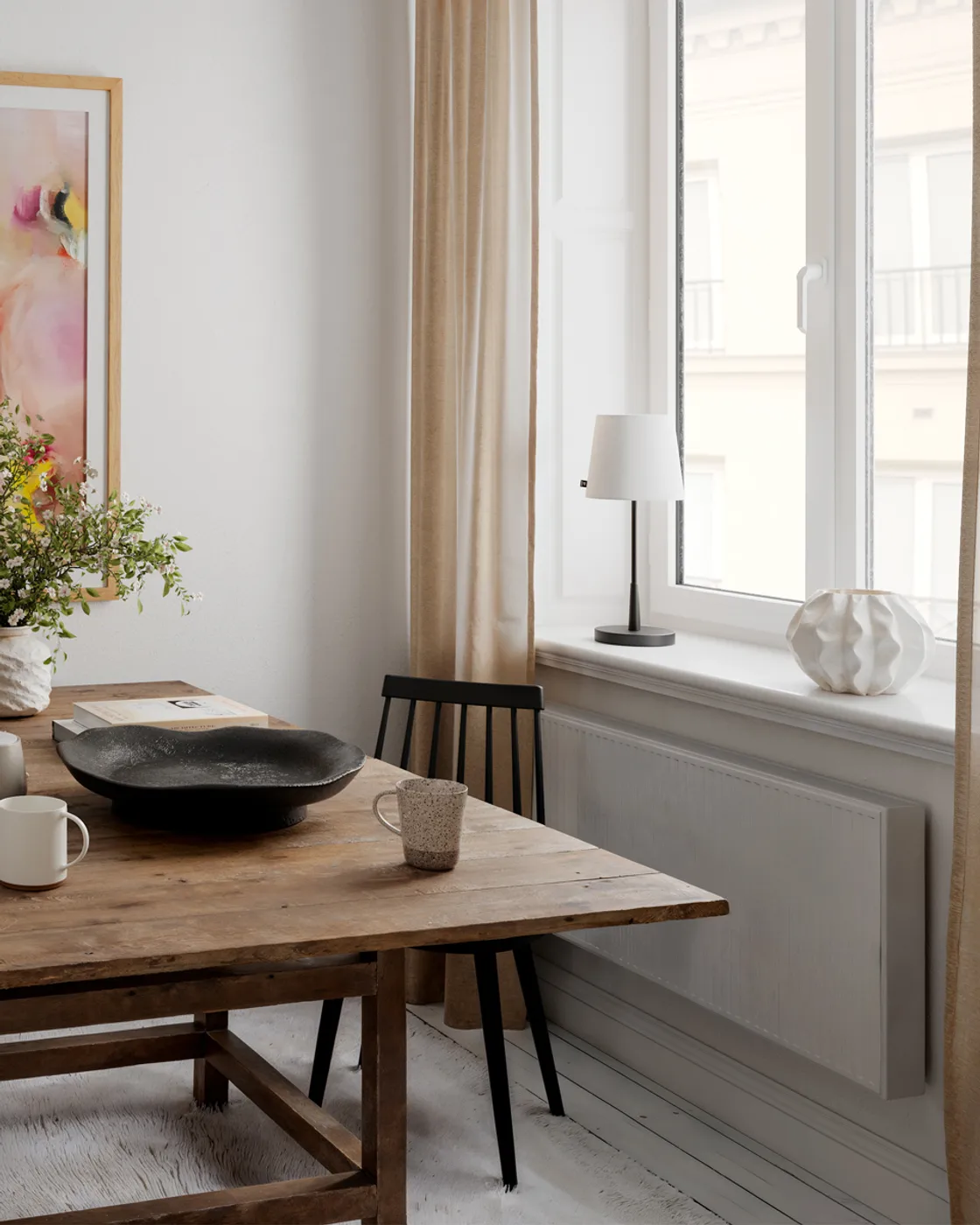 Lámpara de mesa Lumi 48,5 cm, Mate negro-blanco By Rydéns