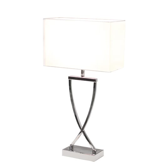 Lámpara de mesa Omega 52 cm - cromo-blanco - By Rydéns