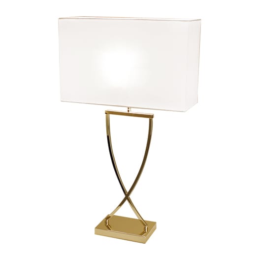 Lámpara de mesa Omega 52 cm - latón-blanco - By Rydéns