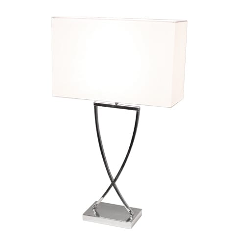 Lámpara de mesa Omega 67 cm - cromo-blanco - By Rydéns