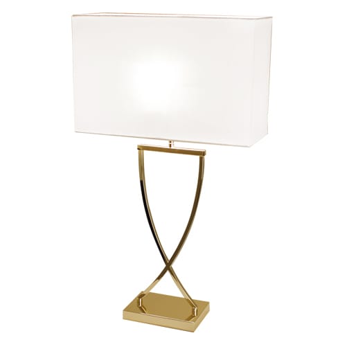 Lámpara de mesa Omega 67 cm - latón-blanco - By Rydéns