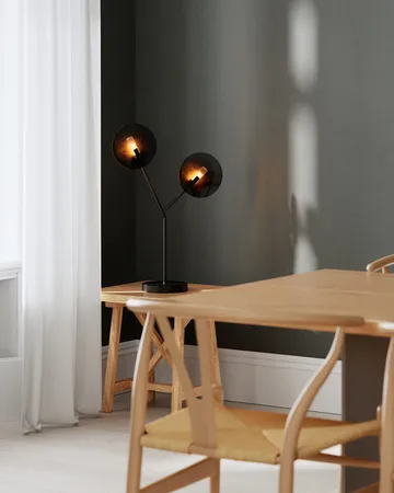 Lámpara de mesa Turno 59 cm - Mate negro-dorado - By Rydéns