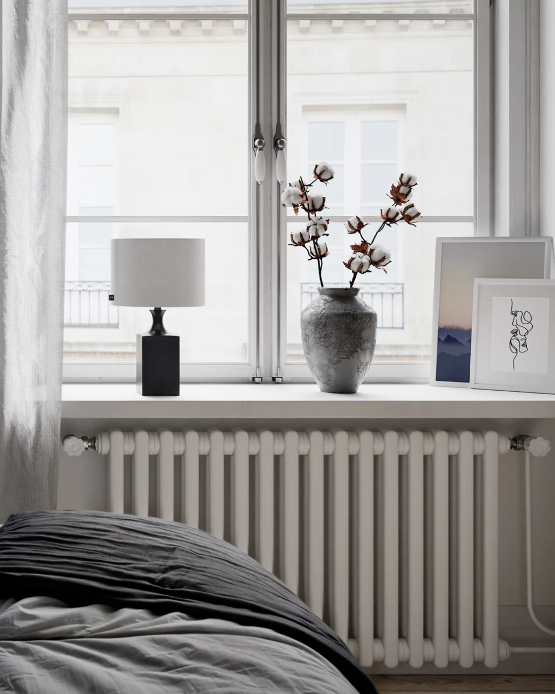 Lámpara de mesa Woody 41 cm, Negro y blanco By Rydéns