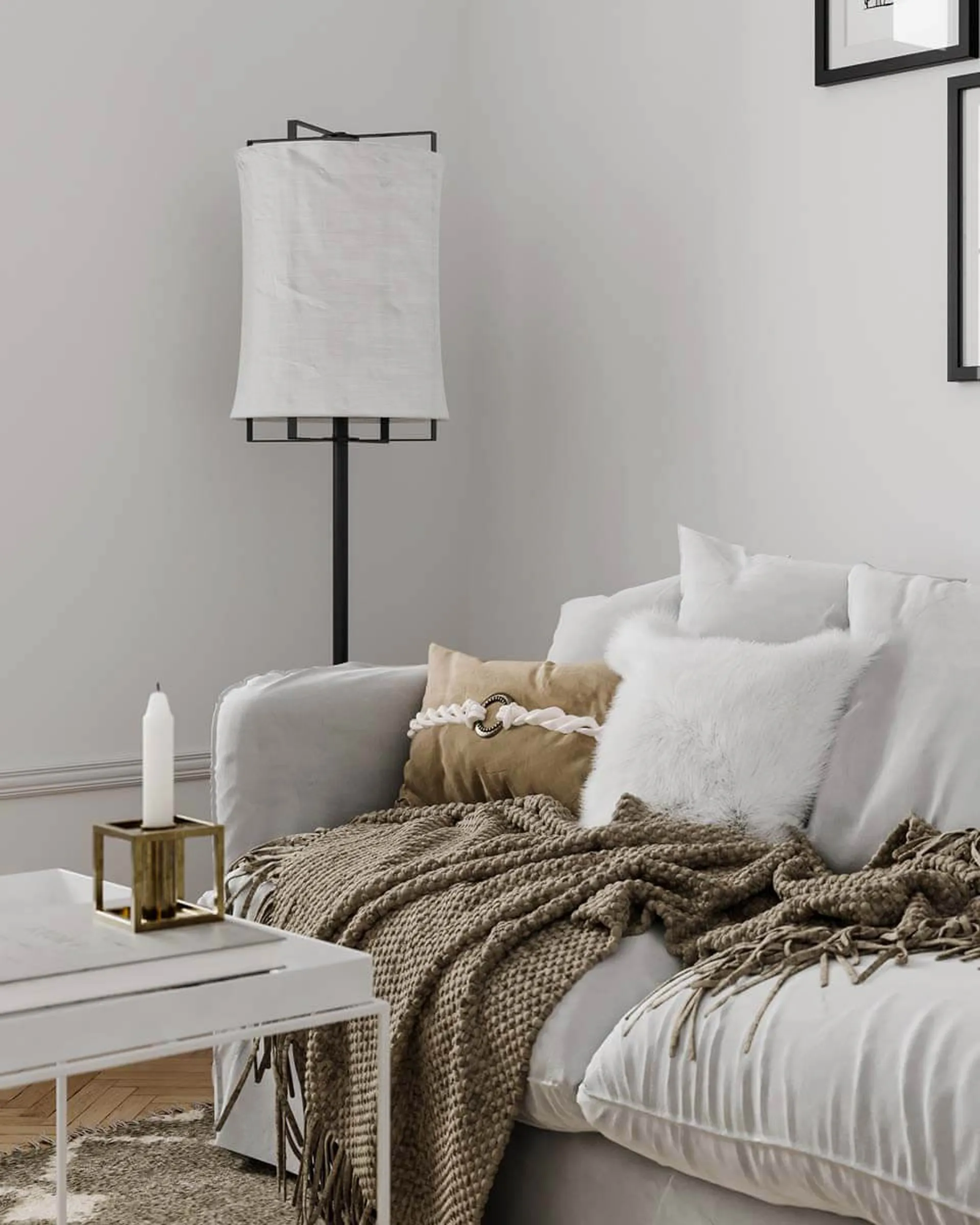 Lámpara de pie Softy 150 cm, Blanco mate-negro mate By Rydéns