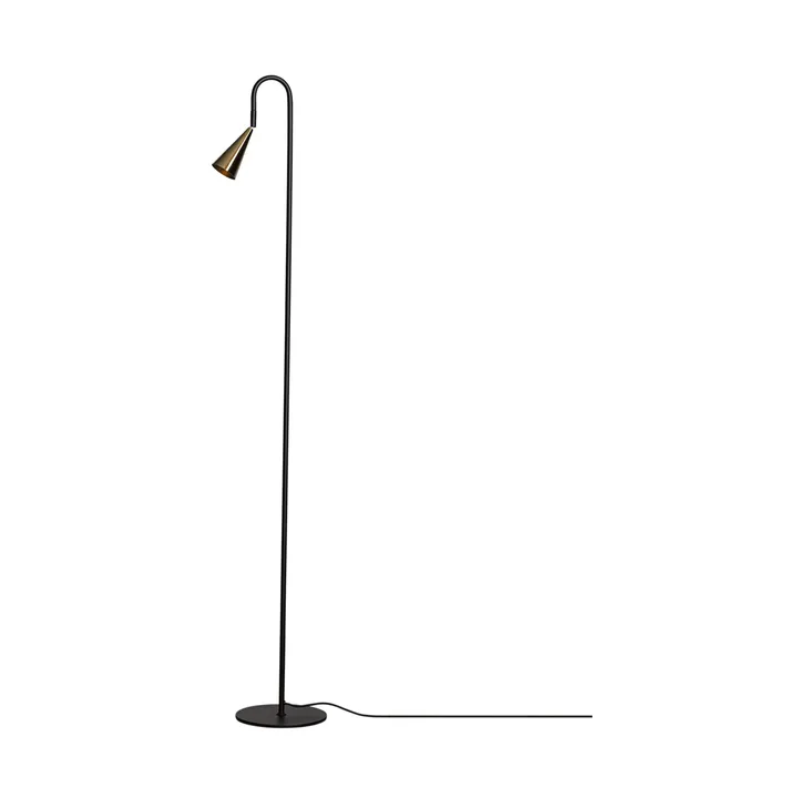 Lámpara de pie Spline - Negro-latón, 140 cm - By Rydéns