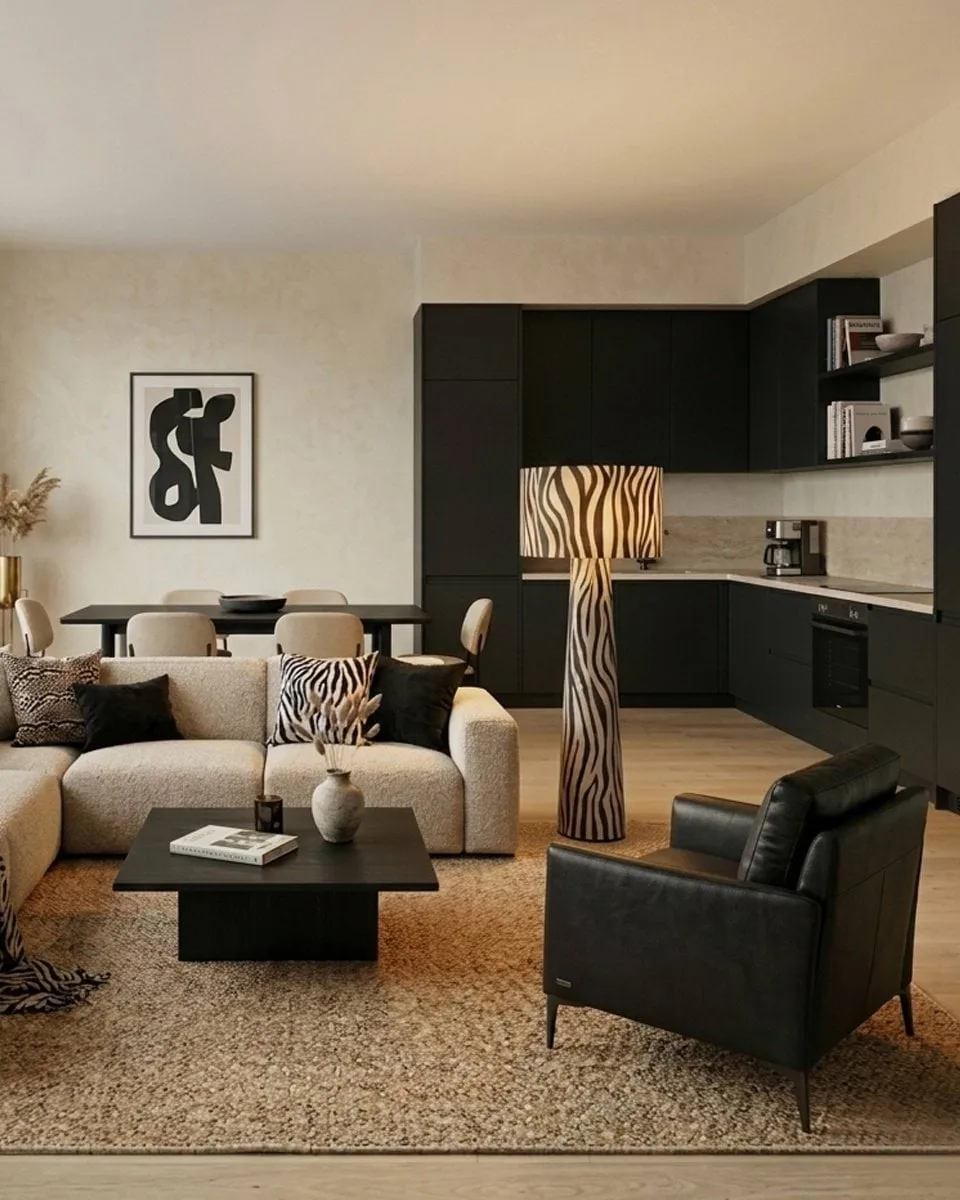 Lámpara de pie Zany Zebra, Negro-blanco, 144 cm By Rydéns