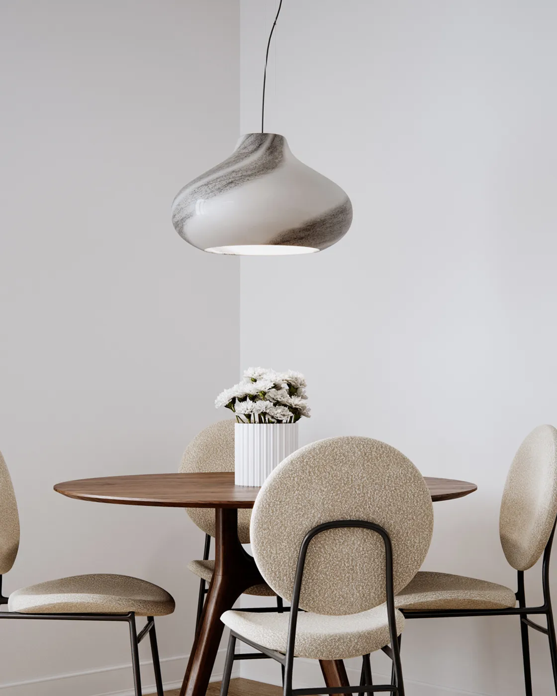 Lámpara de techo Mira Ø45 cm, Blanco y negro By Rydéns