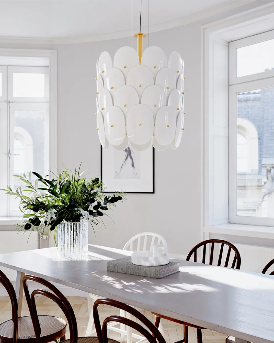 Lámpara de techo Omlott Ø50 cm, Latón-blanco By Rydéns