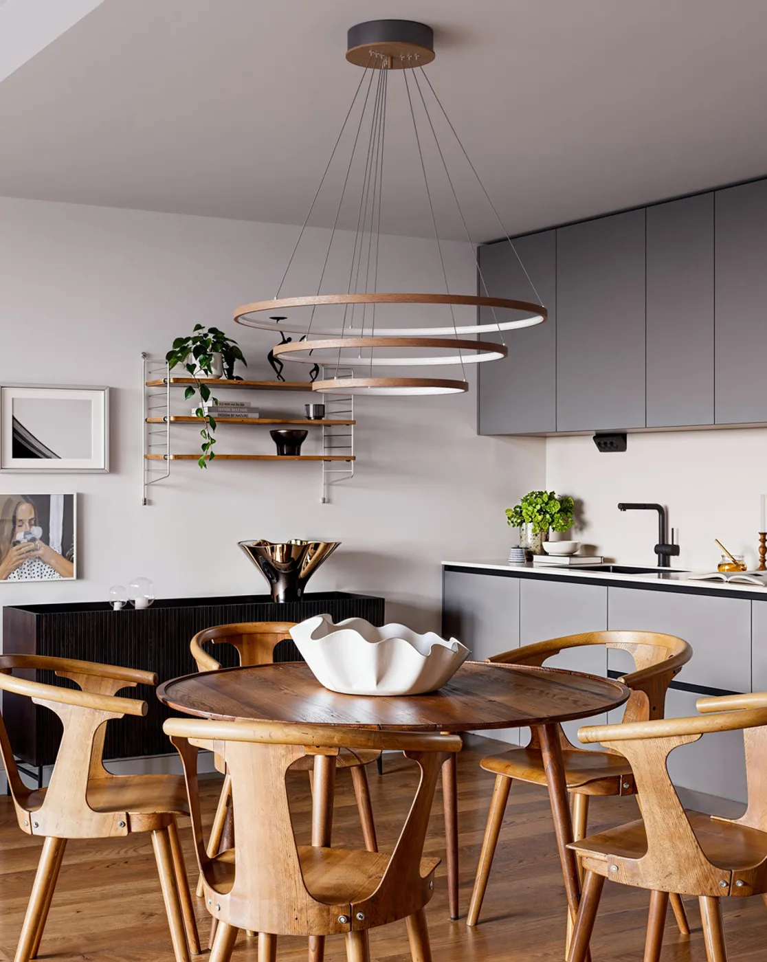 Lámpara de techo Trione Ø80 cm, Nogal By Rydéns