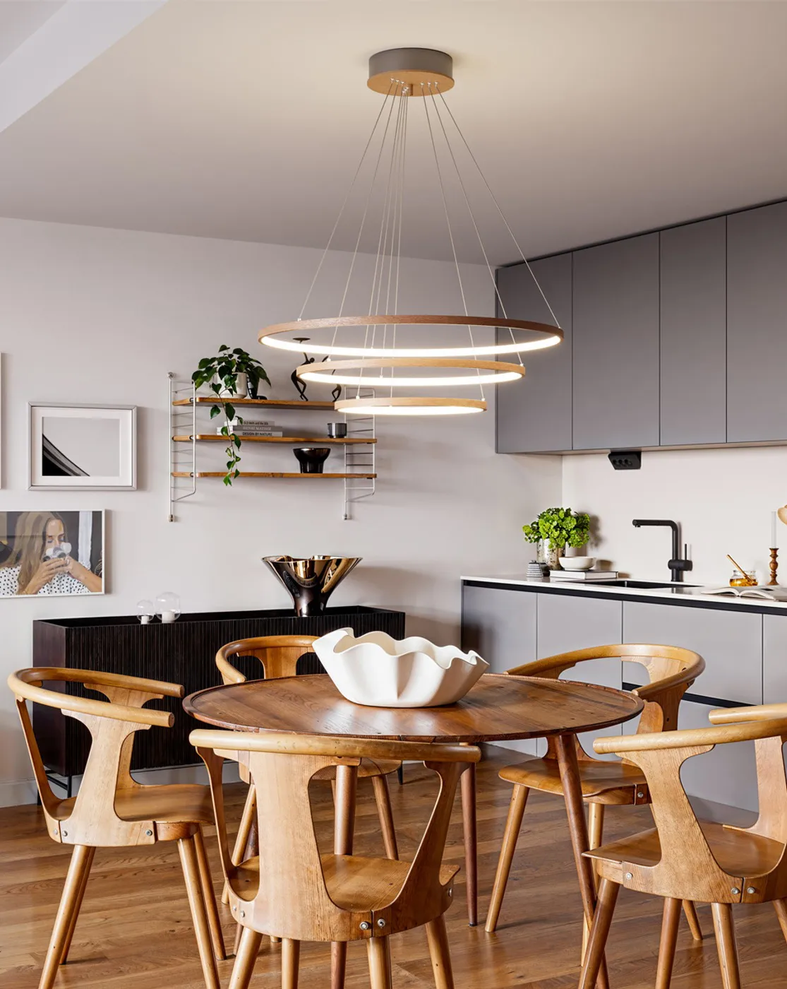 Lámpara de techo Trione Ø80 cm, Nogal By Rydéns