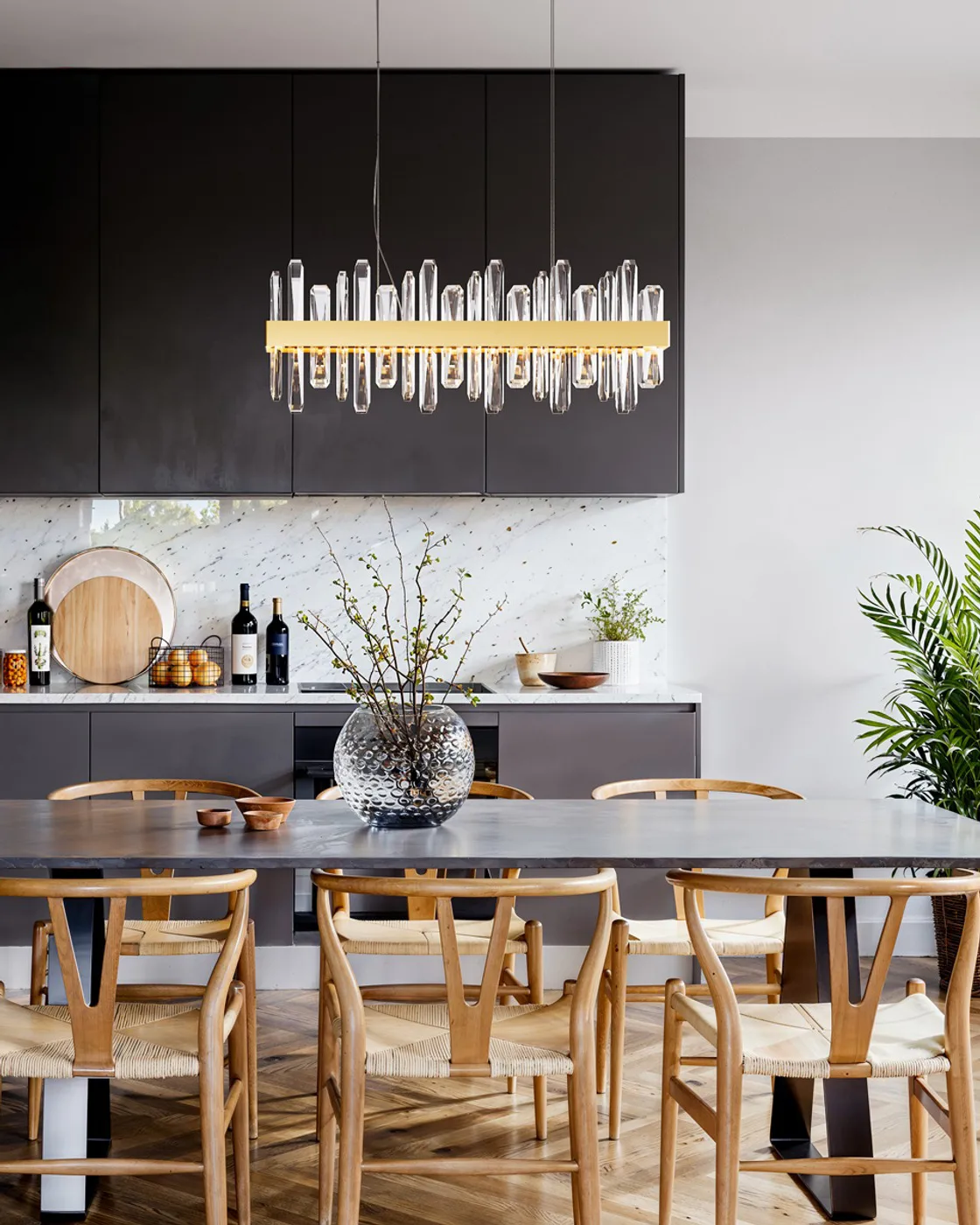 Lámpara de techo Triumph Bar 80 cm, Latón-transparente By Rydéns