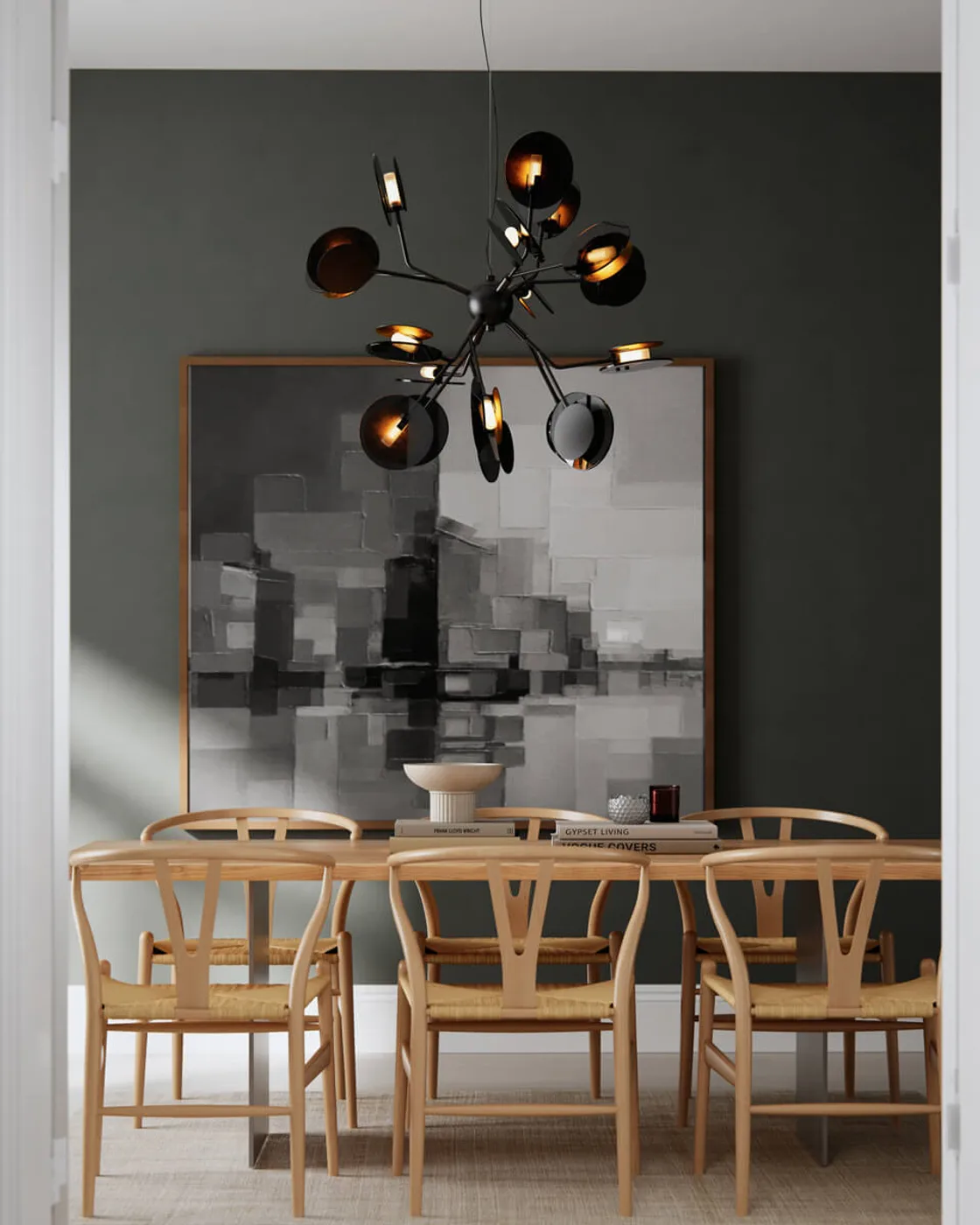 Lámpara de techo Turno Ø80 cm, Mate negro-dorado By Rydéns