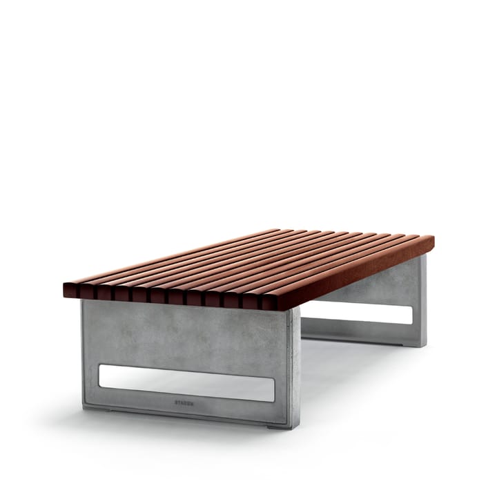 Banco Block - Caoba, ancho, soporte de aluminio en bruto - Byarums bruk