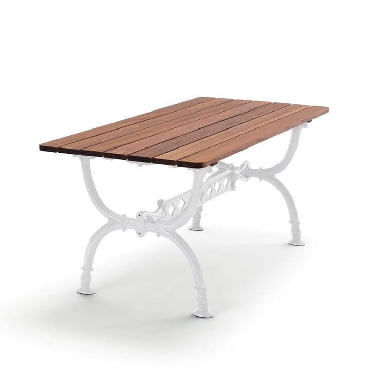 Mesa Byarum 142x72 cm - Caoba, soporte blanco - Byarums bruk