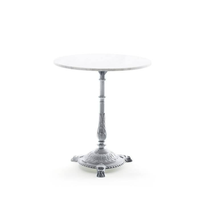 Mesa de café Classic - Mármol blanco, soporte de aluminio en bruto - Byarums bruk