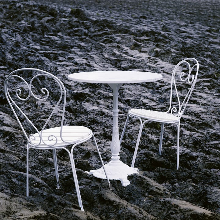 Mesa de café Classic - Mármol blanco, soporte negro - Byarums bruk