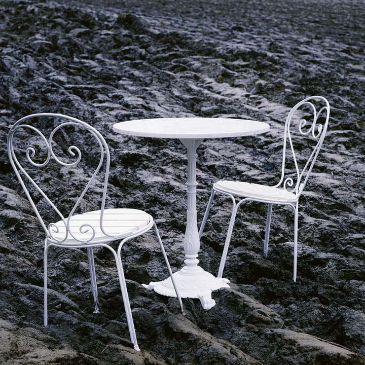Mesa de café Classic, Mármol blanco, soporte verde Byarums bruk