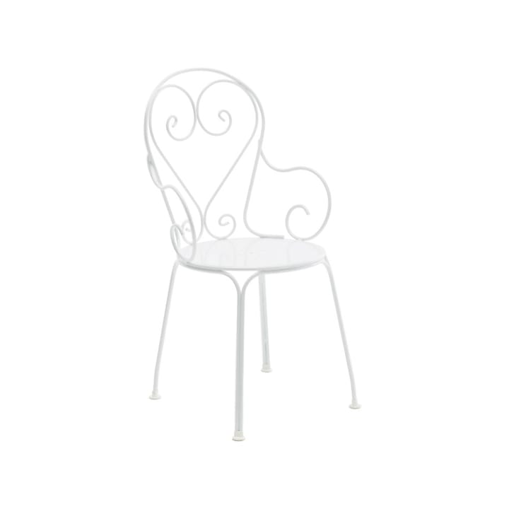 Sila con reposabrazos Classic No.1 - Blanco, asiento de chapa - Byarums bruk