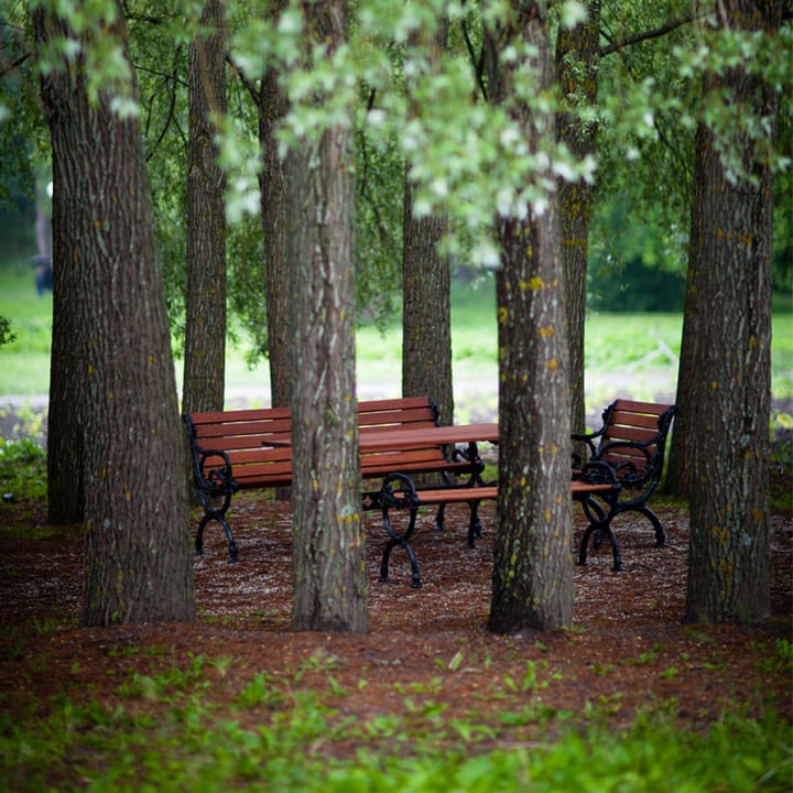 Sillón Byarum, Caoba, soporte verde Byarums bruk