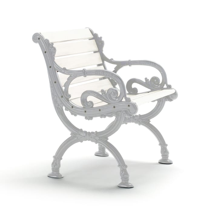 Sillón Byarum - Pino lacado en blanco, soporte de aluminio en bruto - Byarums bruk